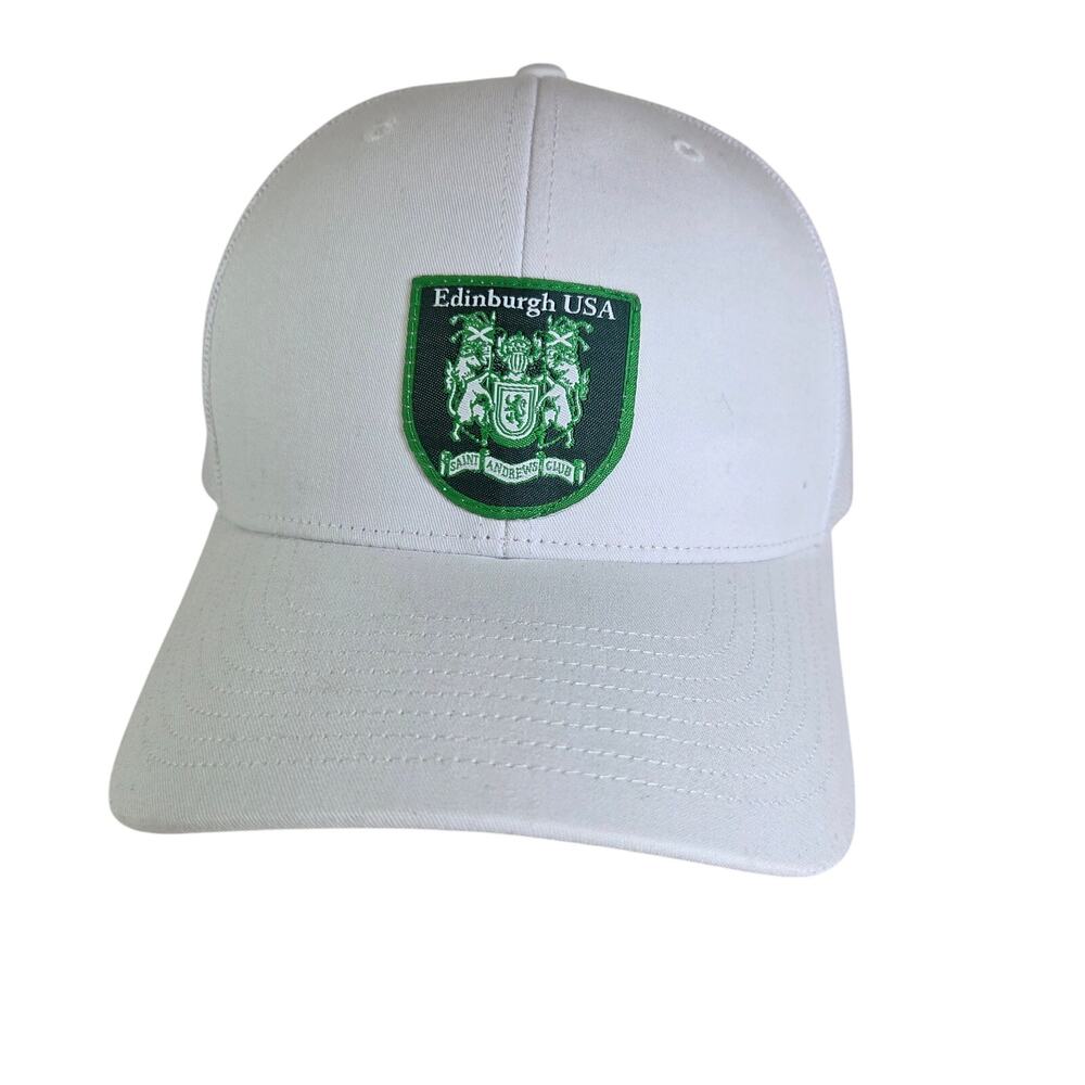 Edinborough White Mesh Trucker Hat Snapback Cap Made in Vietnam